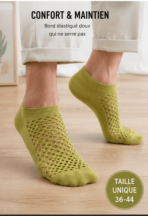 Pack de 5 Chaussettes d'Été Respirantes Unisexes – Maille Aérée, Ultra Confortables | Couleurs Assorties