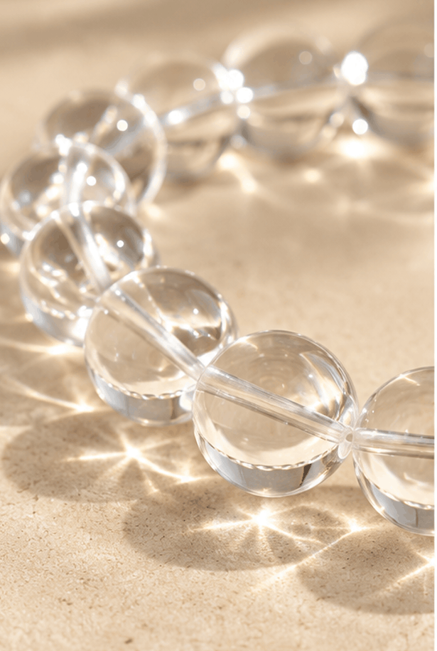 Bracelet en Cristal Blanc Transparent Naturel – Unisexe