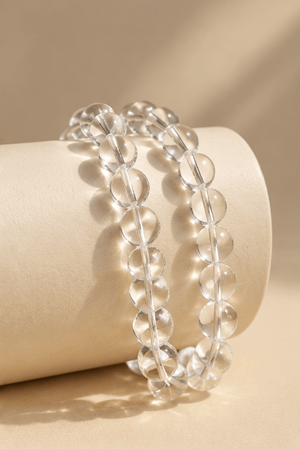 Bracelet en Cristal Blanc Transparent Naturel – Unisexe