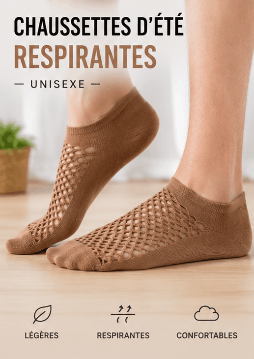Pack de 5 Chaussettes d'Été Respirantes Unisexes – Maille Aérée, Ultra Confortables | Couleurs Assorties