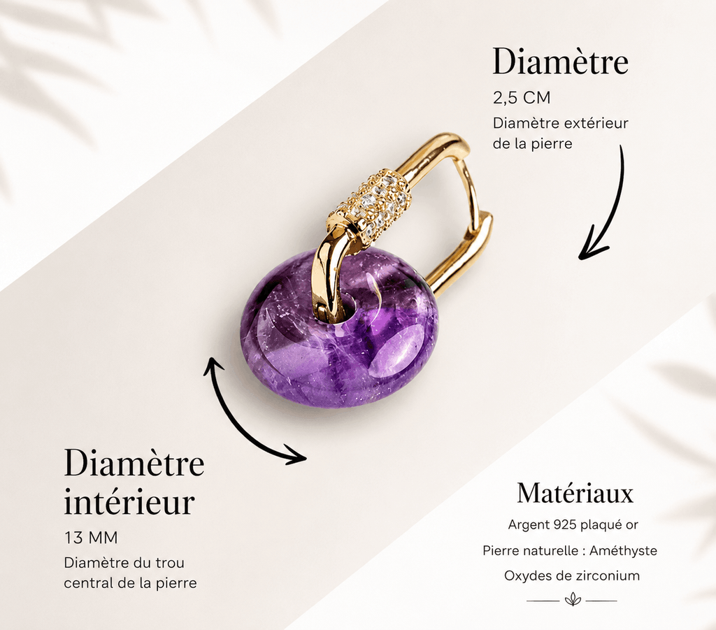 Boucles d’Oreilles Anneaux en Améthyste – Élégance Naturelle et Style Raffiné