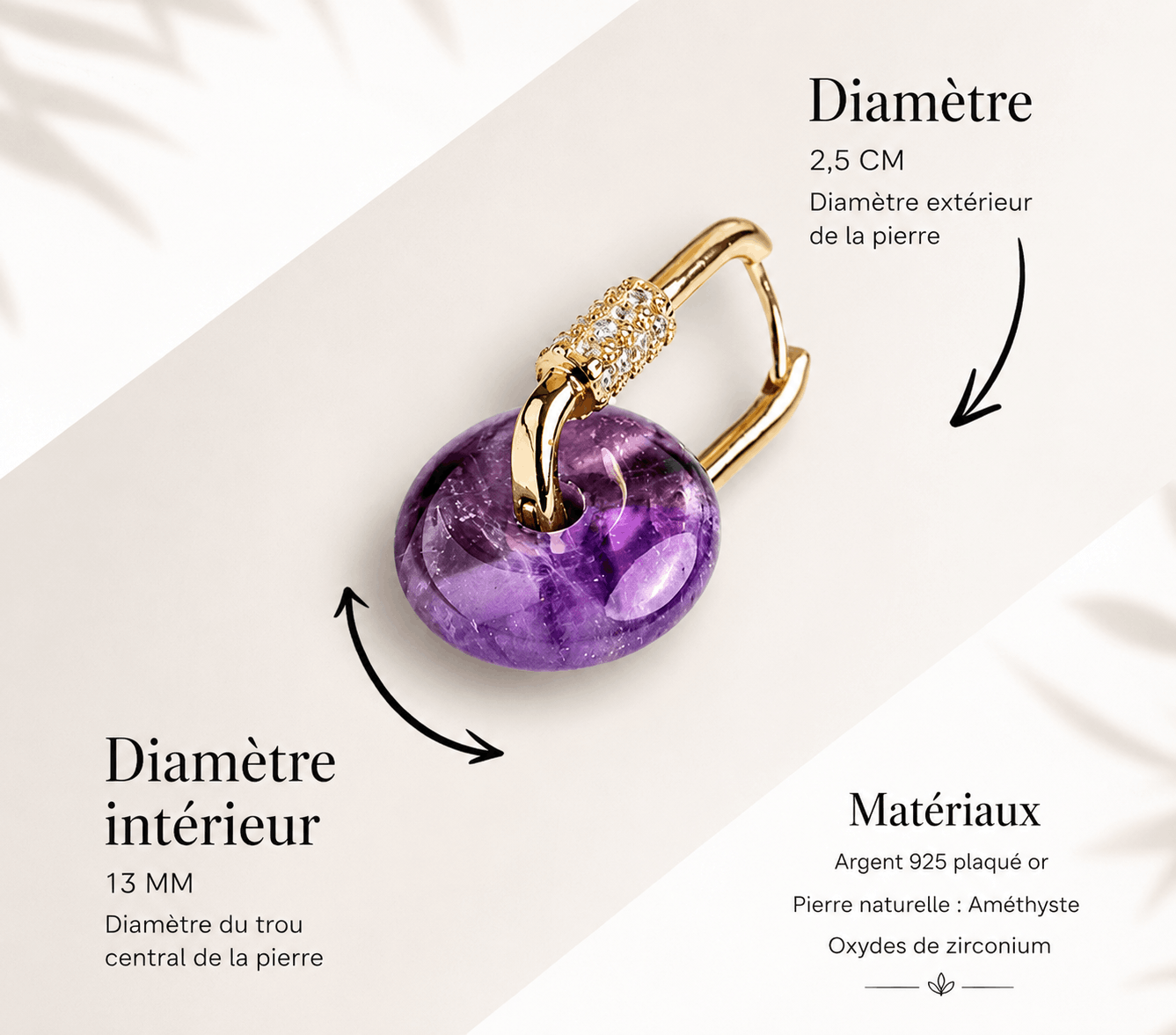 Boucles d’Oreilles Anneaux en Améthyste – Élégance Naturelle et Style Raffiné