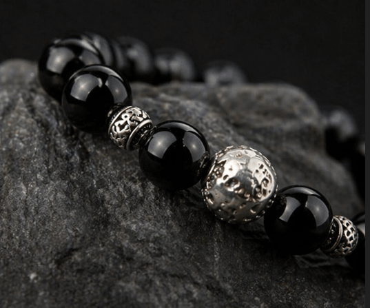 🖤 Bracelet Onyx & Pierre de Lave – Élégance Masculine & Puissance Naturelle