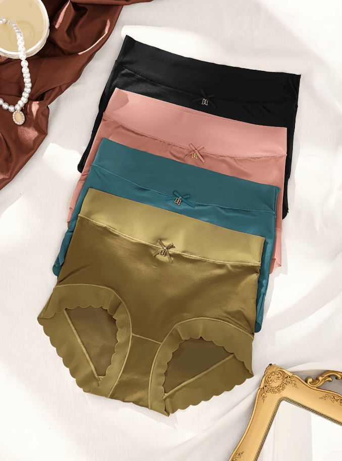 ✨ Lot de 5 Culottes féminine Tissu Satiné Premium – Élégance -Confort Seconde Peau