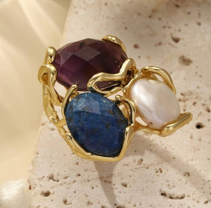 Bague Aura Triple Pierres