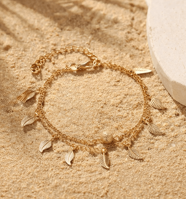 ✨ Bracelet de Cheville Doré à Pampilles – Élégance Bohème