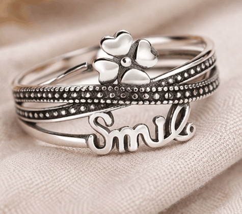 Bague "Smile" en Argent 925 – Ajustable