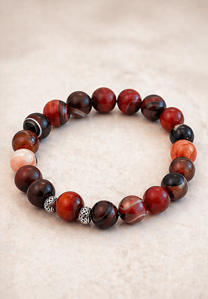 Bracelet en perles Agate Linéaires  Unisexe