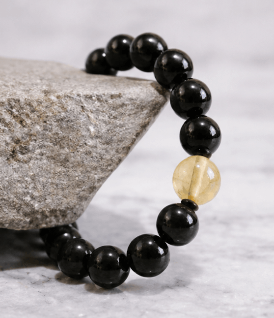 Bracelet Onyx Noir & Citrine