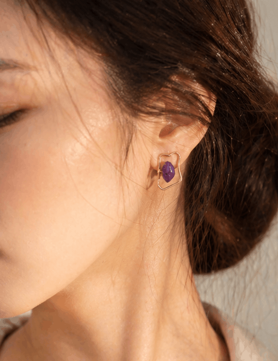 Boucles d’oreilles pierre naturelle – Élégance moderne