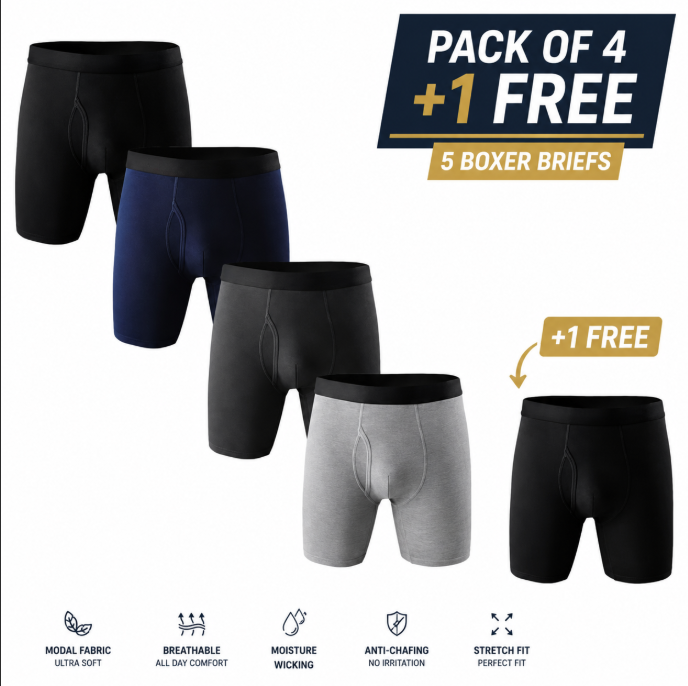 Boxer Long Premium en Modal™PACK DE 4+1 GRATUIT