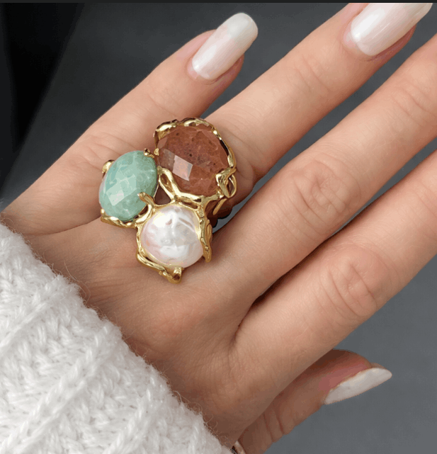 Bague Aura Triple Pierres