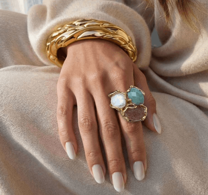 Bague Aura Triple Pierres