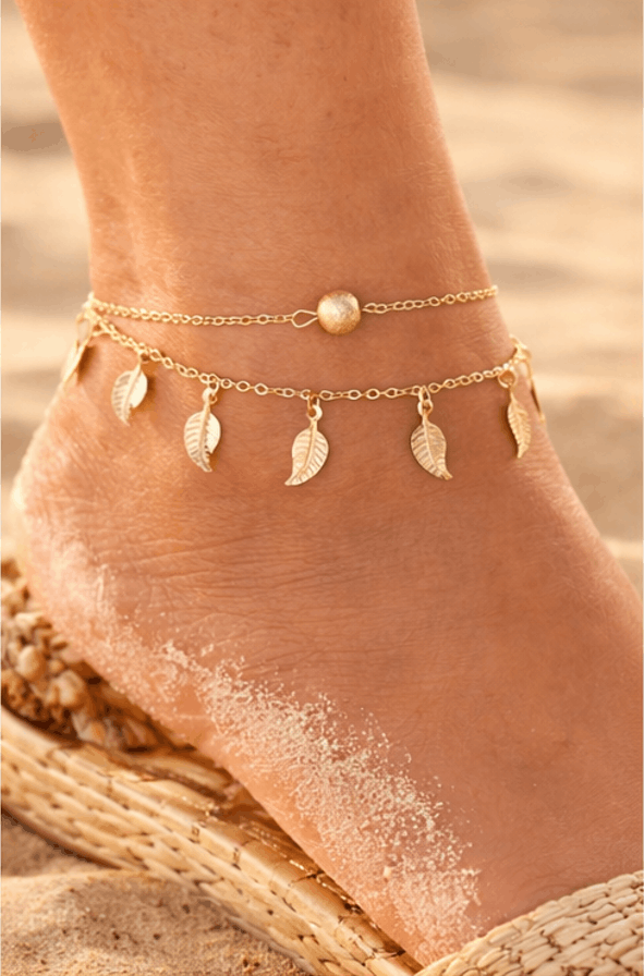 ✨ Bracelet de Cheville Doré à Pampilles – Élégance Bohème