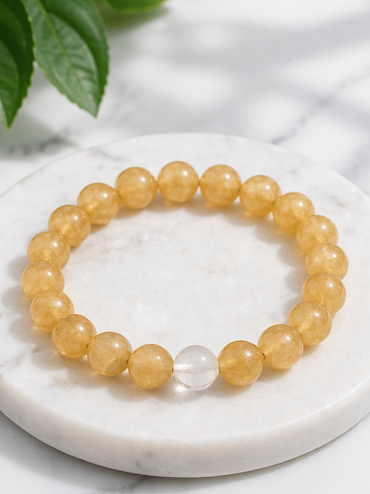 Bracelet Minimaliste Doré & Quartz – Unisexe