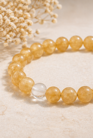 Bracelet Minimaliste Doré & Quartz – Unisexe