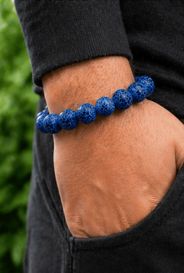 Bracelet “Bleu Majestique – Agate de Feu”