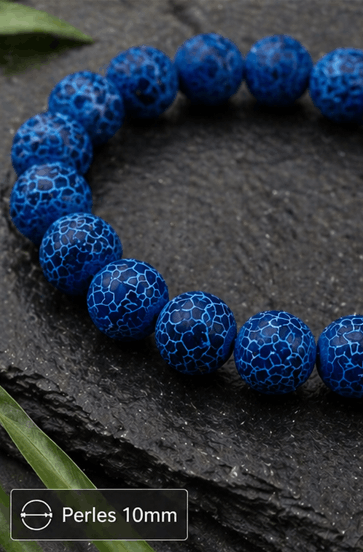 Bracelet “Bleu Majestique – Agate de Feu”