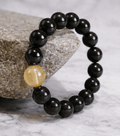 Bracelet Onyx Noir & Citrine