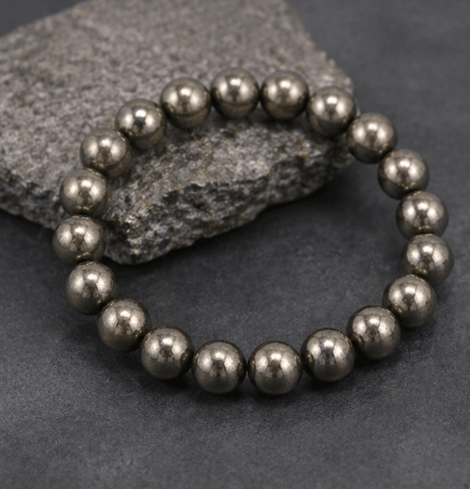 Bracelet Homme en Pyrite 10 mm – L’Or Masculin