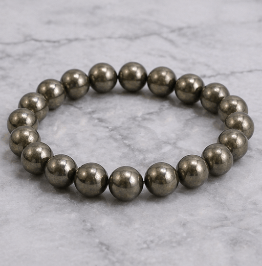 Bracelet Homme en Pyrite 10 mm – L’Or Masculin