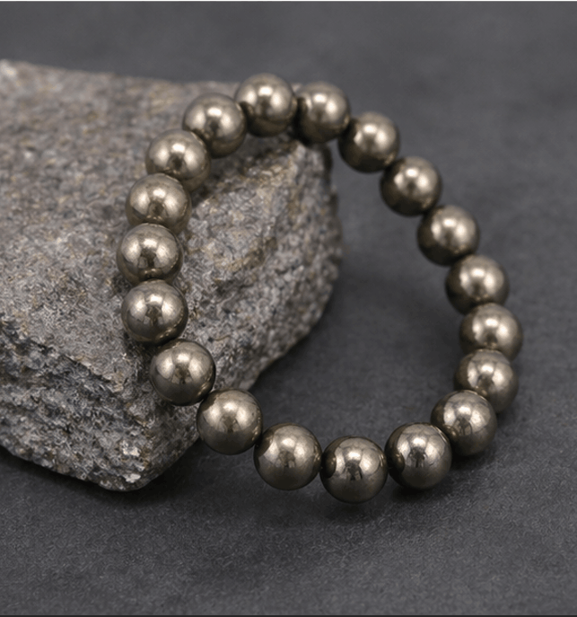 Bracelet Homme en Pyrite 10 mm – L’Or Masculin