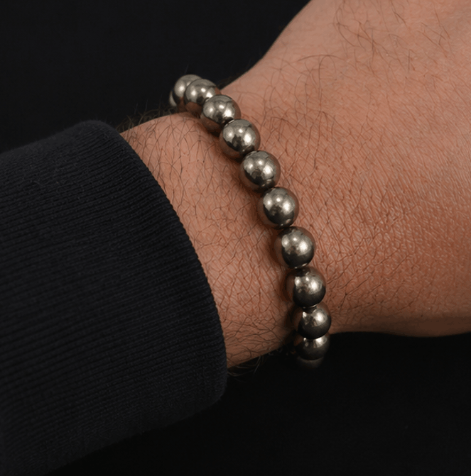 Bracelet Homme en Pyrite 10 mm – L’Or Masculin