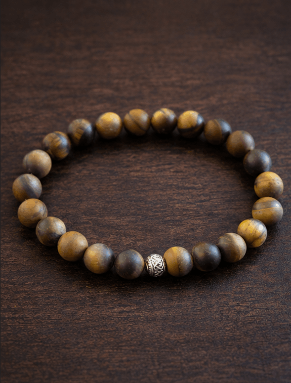 Bracelet en Œil de Tigre Mat 8mm – Élégance Naturelle