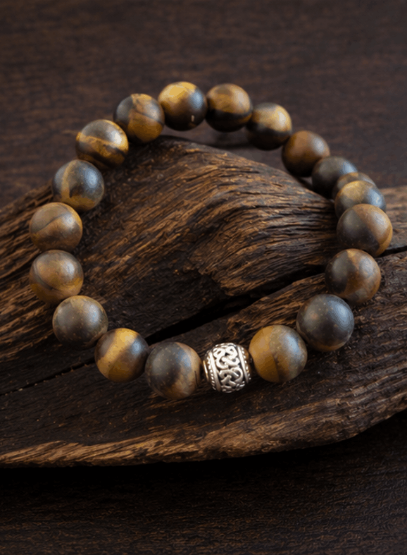 Bracelet en Œil de Tigre Mat 8mm – Élégance Naturelle