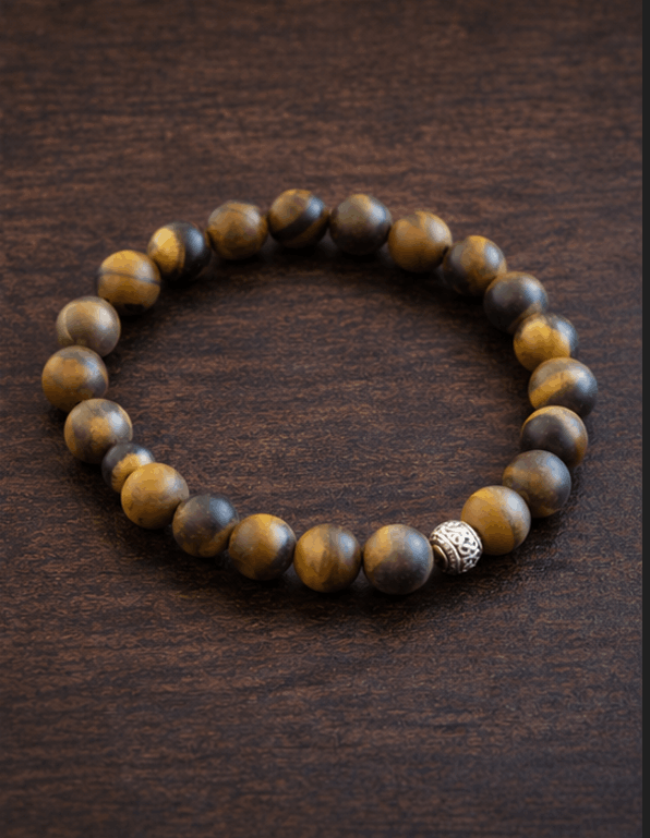 Bracelet en Œil de Tigre Mat 8mm – Élégance Naturelle