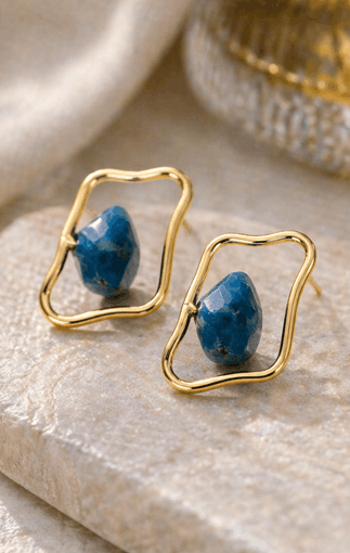 Boucles d’oreilles pierre naturelle – Élégance moderne
