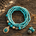 Collier Enveloppant Laguna avec Pierres de Turquoise et Labradorite – Bijou 2 en 1 Collier ou Bracelet