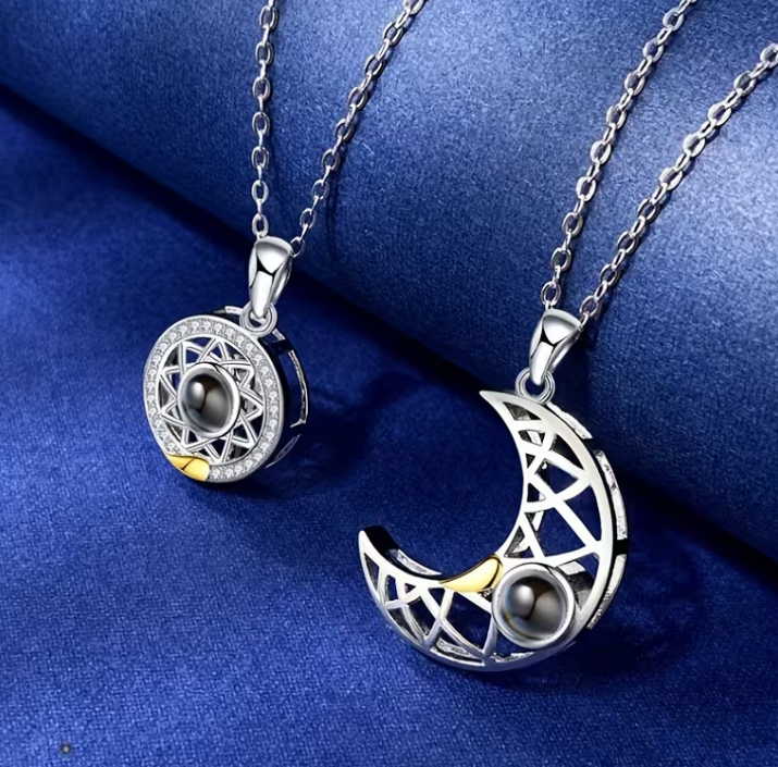 💕 Colliers de Couple Magnétiques – « Je t’aime jusqu’à la lune et au-delà »