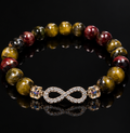 Bracelet Élégance Homme en Pierres Naturelles avec Infini Zirconium et Perles Cubiques Cristal