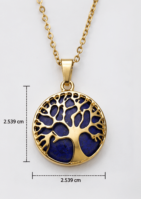 Collier Arbre de Vie en Lapis-Lazuli – Élégance Dorée