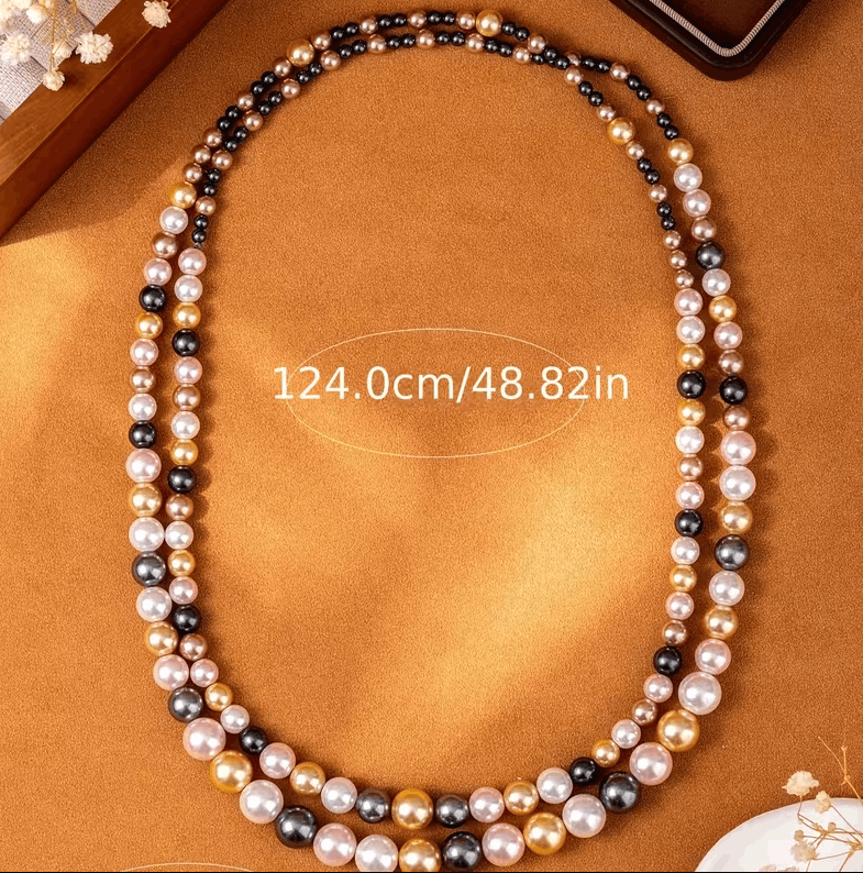Collier Long à Perles Colorées – Élégance Tendance & Légère