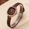 Montre Femme Élégante Marron & Doré – Bracelet en Cuir