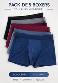 Pack de 5 Boxers Homme en Bambou Respirants – Confort &amp; Douceur au Quotidien