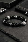 🖤 Bracelet Onyx & Pierre de Lave – Élégance Masculine & Puissance Naturelle